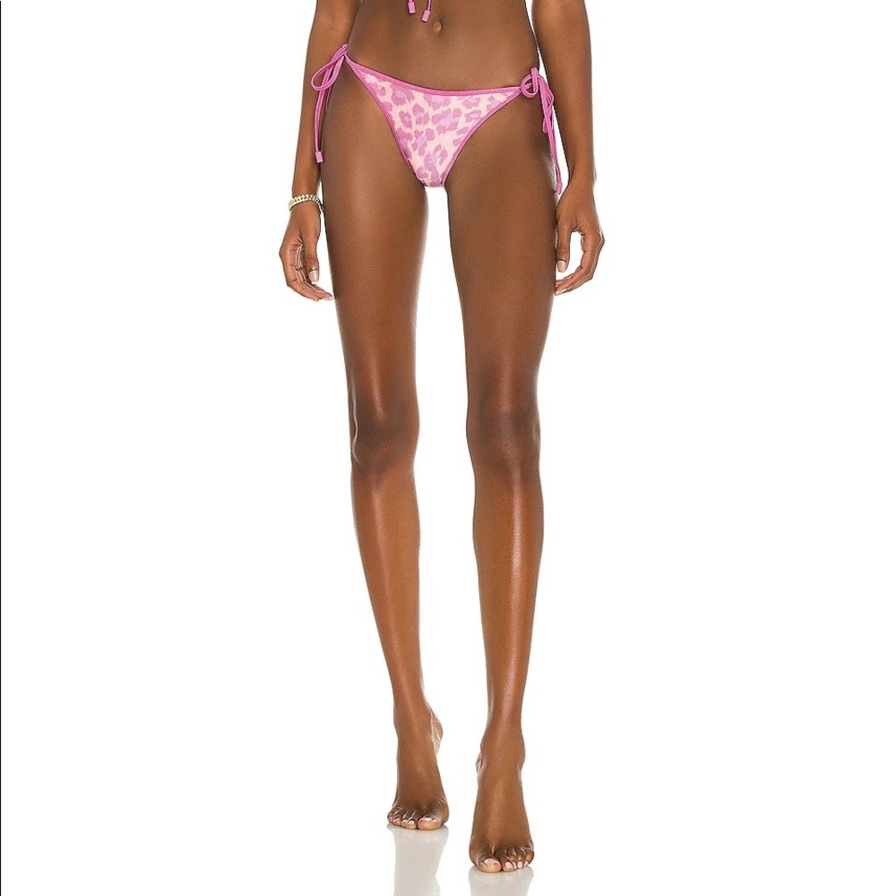 Zimmermann Teddy Frill Pink Leopard Bikini Bottom NWT Size 4/6 - Picture 3 of 13